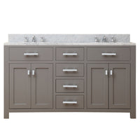 Water Creation 60" Cashmere Grey Double Sink Bathroom Vanity From The Madison Collection MADISON60G - Model Bath