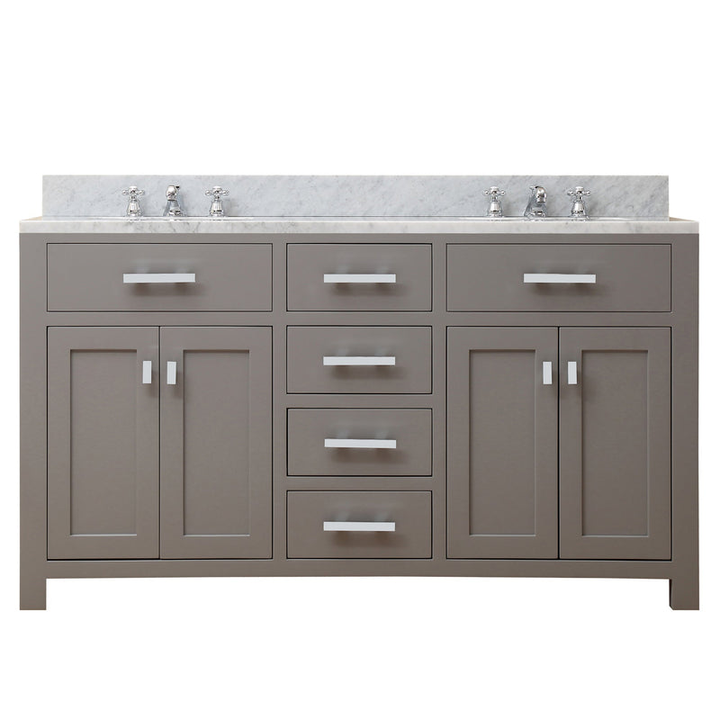 Water Creation 60" Cashmere Grey Double Sink Bathroom Vanity From The Madison Collection MADISON60G - Model Bath