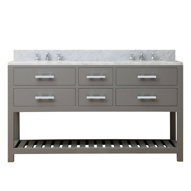 Water Creation 60" Cashmere Grey Double Sink Bathroom Vanity with Faucet From The Madalyn Collection MADALYN60GF - Model Bath