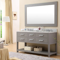 Water Creation 60" Cashmere Grey Double Sink Bathroom Vanity with Faucet From The Madalyn Collection MADALYN60GF - Model Bath