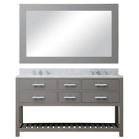 Water Creation 60" Cashmere Grey Double Sink Bathroom Vanity with Matching Framed Mirror From The Madalyn Collection MADALYN60GB - Model Bath