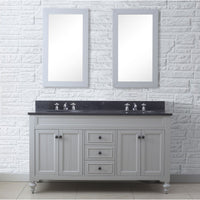 Water Creation 60" Earl Grey Double Sink Bathroom Vanity with 2 Matching Framed Mirrors From The Potenza Collection POTENZA60EGC - Model Bath