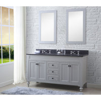 Water Creation 60" Earl Grey Double Sink Bathroom Vanity with 2 Matching Framed Mirrors From The Potenza Collection POTENZA60EGC - Model Bath
