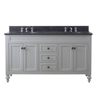 Water Creation 60" Earl Grey Double Sink Bathroom Vanity with Faucets From The Potenza Collection POTENZA60EGF - Model Bath