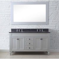 Water Creation 60" Earl Grey Double Sink Bathroom Vanity with Faucets From The Potenza Collection POTENZA60EGF - Model Bath