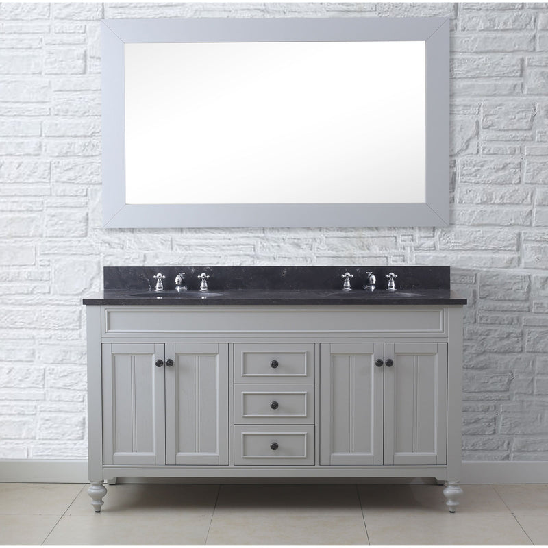 Water Creation 60" Earl Grey Double Sink Bathroom Vanity with Faucets From The Potenza Collection POTENZA60EGF - Model Bath