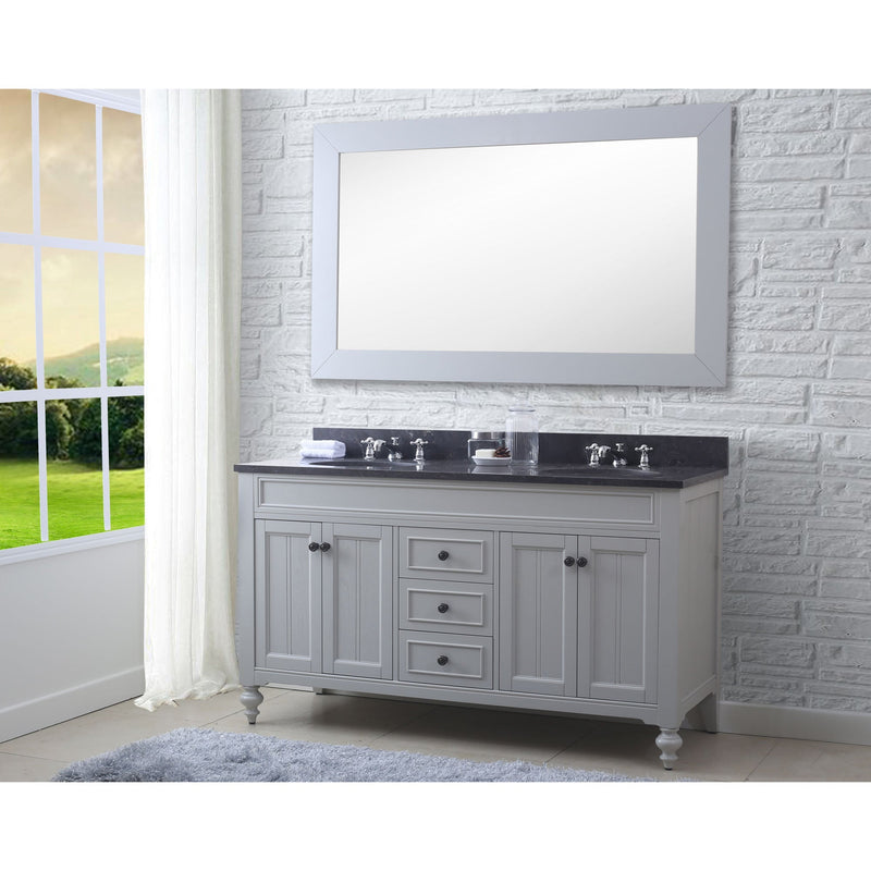 Water Creation 60" Earl Grey Double Sink Bathroom Vanity with Faucets From The Potenza Collection POTENZA60EGF - Model Bath