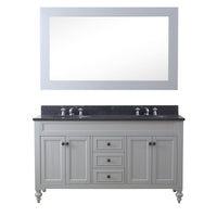 Water Creation 60" Earl Grey Double Sink Bathroom Vanity with Matching Framed Mirror From The Potenza Collection POTENZA60EGB - Model Bath