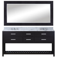 Water Creation 60" Espresso Double Sink Bathroom Vanity with Matching Framed Mirror and Faucet From The Madalyn Collection MADALYN60EBF - Model Bath