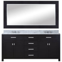 Water Creation 60" Espresso Double Sink Bathroom Vanity with Matching Framed Mirror From The Madison Collection MADISON60EB - Model Bath