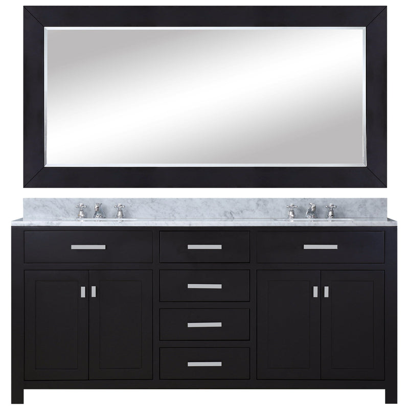 Water Creation 60" Espresso Double Sink Bathroom Vanity with Matching Framed Mirror From The Madison Collection MADISON60EB - Model Bath