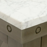Water Creation 60" Grizzle Grey Double Sink Bathroom Vanity with Carrara White Marble Counter Top From The ABERDEEN Collection VAB060CWGG00 - Model Bath