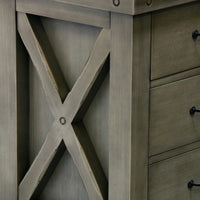 Water Creation 60" Grizzle Grey Double Sink Bathroom Vanity with Mirrors with Blue Limestone Counter Top From The ABERDEEN Collection VAB060BLGG04 - Model Bath