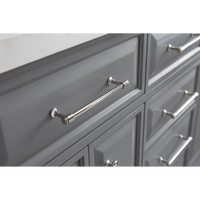 Water Creation 60" Palace Collection Quartz Carrara Cashmere Grey Bathroom Vanity Set with Hardware and F2-0012 Faucets in Polished Nickel (PVD) Finish PA60C-0512CG - Model Bath