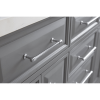Water Creation 60" Palace Collection Quartz Carrara Cashmere Grey Bathroom Vanity Set with Hardware and F2-0012 Faucets, Mirror in Chrome Finish PA60D-0112CG - Model Bath