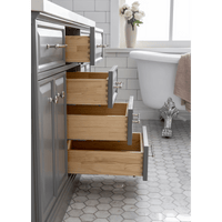 Water Creation 60" Palace Collection Quartz Carrara Cashmere Grey Bathroom Vanity Set with Hardware, Mirror in Polished Nickel (PVD) Finish PA60B-0500CG - Model Bath