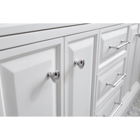 Water Creation 60" Palace Collection Quartz Carrara Pure White Bathroom Vanity Set with Hardware and F2-0009 Faucets in Chrome Finish PA60C-0109PW - Model Bath