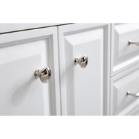 Water Creation 60" Palace Collection Quartz Carrara Pure White Bathroom Vanity Set with Hardware and F2-0009 Faucets in Polished Nickel (PVD) Finish PA60C-0509PW - Model Bath