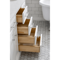 Water Creation 60" Palace Collection Quartz Carrara Pure White Bathroom Vanity Set with Hardware and F2-0009 Faucets, Mirror in Chrome Finish PA60D-0109PW - Model Bath