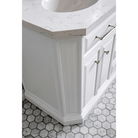 Water Creation 60" Palace Collection Quartz Carrara Pure White Bathroom Vanity Set with Hardware and F2-0013 Faucets in Polished Nickel (PVD) Finish PA60C-0513PW - Model Bath