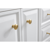 Water Creation 60" Palace Collection Quartz Carrara Pure White Bathroom Vanity Set with Hardware and F2-0013 Faucets in Satin Gold Finish and Only Mirrors in Chrome Finish PA60D-0613PW - Model Bath