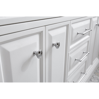 Water Creation 60" Palace Collection Quartz Carrara Pure White Bathroom Vanity Set with Hardware and F2-0013 Faucets, Mirror in Chrome Finish PA60D-0113PW - Model Bath
