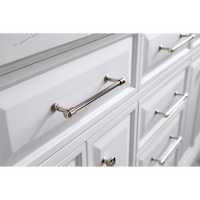Water Creation 60" Palace Collection Quartz Carrara Pure White Bathroom Vanity Set with Hardware and F2-0013 Faucets, Mirror in Polished Nickel (PVD) Finish PA60D-0513PW - Model Bath
