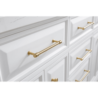 Water Creation 60" Palace Collection Quartz Carrara Pure White Bathroom Vanity Set with Hardware in Satin Gold Finish and Only Mirrors in Chrome Finish PA60B-0600PW - Model Bath