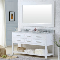 Water Creation 60" Pure White Double Sink Bathroom Vanity with 2 Matching Framed Mirrors From The Madalyn Collection MADALYN60WC - Model Bath