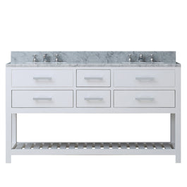 Water Creation 60" Pure White Double Sink Bathroom Vanity with Faucet From The Madalyn Collection MADALYN60WF - Model Bath