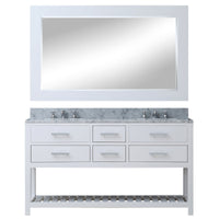 Water Creation 60" Pure White Double Sink Bathroom Vanity with Matching Framed Mirror From The Madalyn Collection MADALYN60WB - Model Bath