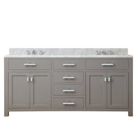 Water Creation 72" Cashmere Grey Double Sink Bathroom Vanity with Faucet From The Madison Collection MADISON72GF - Model Bath