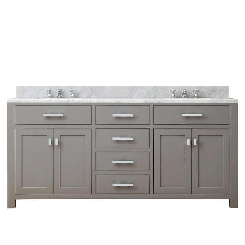 Water Creation 72" Cashmere Grey Double Sink Bathroom Vanity with Faucet From The Madison Collection MADISON72GF - Model Bath