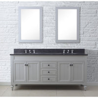Water Creation 72" Earl Grey Double Sink Bathroom Vanity with 2 Matching Framed Mirrors and Faucets From The Potenza Collection POTENZA72EGCF - Model Bath