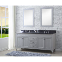 Water Creation 72" Earl Grey Double Sink Bathroom Vanity with 2 Matching Framed Mirrors and Faucets From The Potenza Collection POTENZA72EGCF - Model Bath