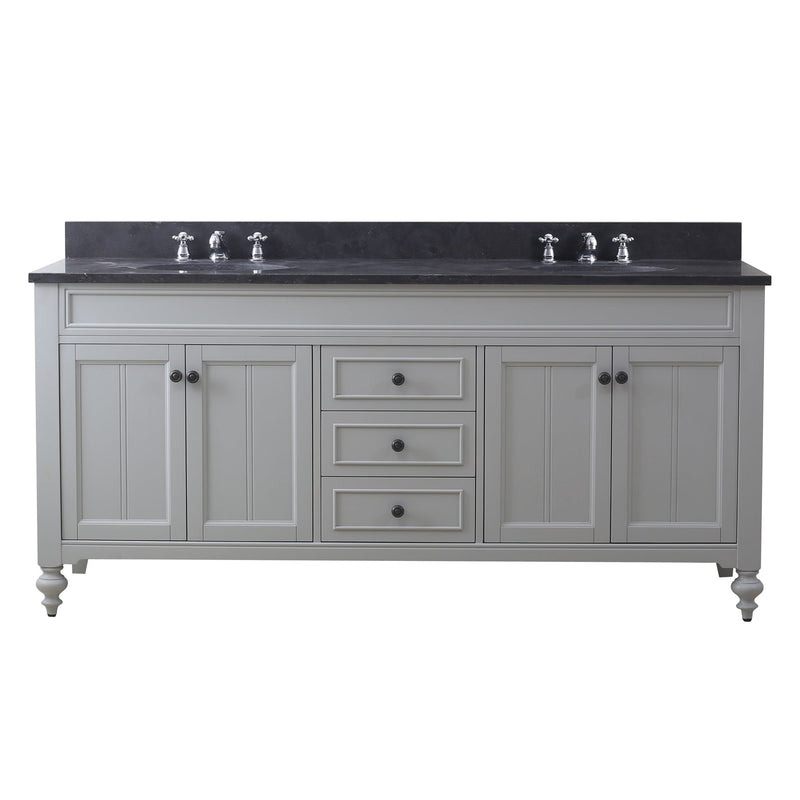 Water Creation 72" Earl Grey Double Sink Bathroom Vanity with Faucets From The Potenza Collection POTENZA72EGF - Model Bath