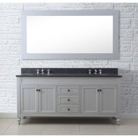 Water Creation 72" Earl Grey Double Sink Bathroom Vanity with Matching Large Framed Mirror From The Potenza Collection POTENZA72EGB - Model Bath