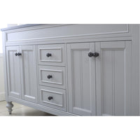 Water Creation 72" Earl Grey Double Sink Bathroom Vanity with Matching Large Framed Mirror From The Potenza Collection POTENZA72EGB - Model Bath