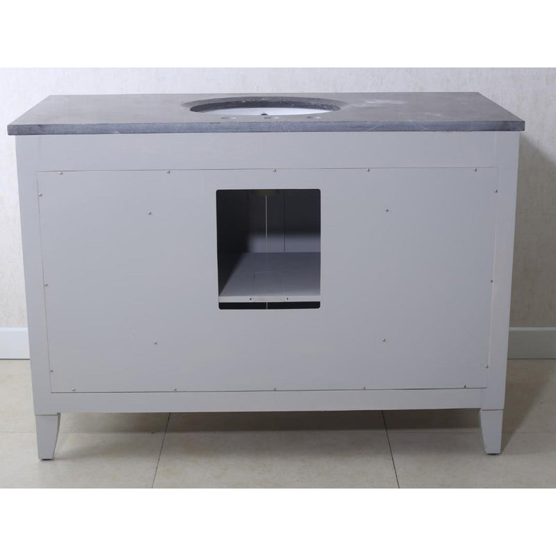 Water Creation 72" Earl Grey Double Sink Bathroom Vanity with Matching Large Framed Mirror From The Potenza Collection POTENZA72EGB - Model Bath