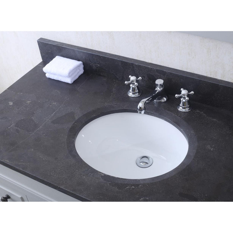 Water Creation 72" Earl Grey Double Sink Bathroom Vanity with Matching Large Framed Mirror From The Potenza Collection POTENZA72EGB - Model Bath
