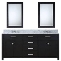 Water Creation 72" Espresso Double Sink Bathroom Vanity with 2 Matching Framed Mirrors and Faucets From The Madison Collection MADISON72ECF - Model Bath