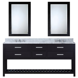 Water Creation 72" Espresso Double Sink Bathroom Vanity with 2 Matching Framed Mirrors From The Madalyn Collection MADALYN72EC - Model Bath