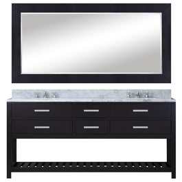 Water Creation 72" Espresso Double Sink Bathroom Vanity with Matching Large Framed Mirror From The Madalyn Collection MADALYN72EB - Model Bath