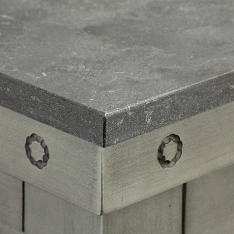 Water Creation 72" Grizzle Grey Double Sink Bathroom Vanity with Mirrors with Blue Limestone Counter Top From The ABERDEEN Collection VAB072BLGG04 - Model Bath