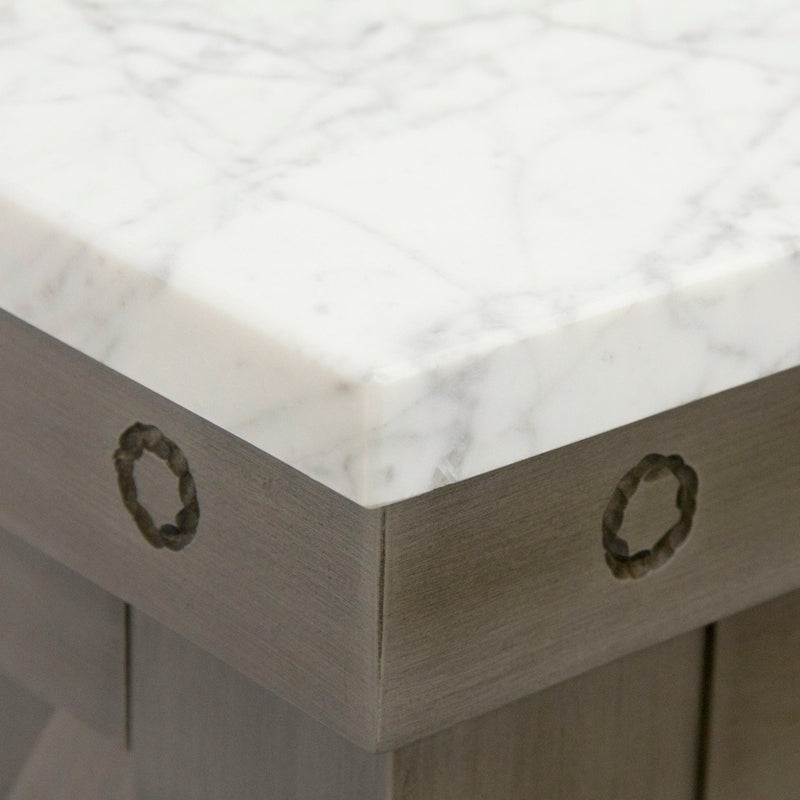 Water Creation 72" Grizzle Grey Double Sink Bathroom Vanity with Mirrors with Carrara White Marble Counter Top From The ABERDEEN Collection VAB072CWGG04 - Model Bath
