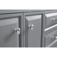 Water Creation 72" Palace Collection Quartz Carrara Cashmere Grey Bathroom Vanity Set with Hardware and F2-0009 Faucets, Mirror in Chrome Finish PA72D-0109CG - Model Bath