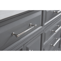 Water Creation 72" Palace Collection Quartz Carrara Cashmere Grey Bathroom Vanity Set with Hardware and F2-0012 Faucets in Polished Nickel (PVD) Finish PA72C-0512CG - Model Bath