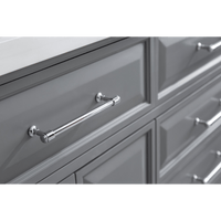 Water Creation 72" Palace Collection Quartz Carrara Cashmere Grey Bathroom Vanity Set with Hardware and F2-0012 Faucets, Mirror in Chrome Finish PA72D-0112CG - Model Bath