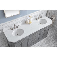 Water Creation 72" Palace Collection Quartz Carrara Cashmere Grey Bathroom Vanity Set with Hardware and F2-0012 Faucets, Mirror in Polished Nickel (PVD) Finish PA72D-0512CG - Model Bath