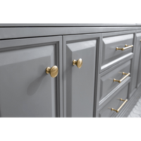 Water Creation 72" Palace Collection Quartz Carrara Cashmere Grey Bathroom Vanity Set with Hardware and F2-0013 Faucets in Satin Gold Finish and Only Mirrors in Chrome Finish PA72C-0613CG - Model Bath